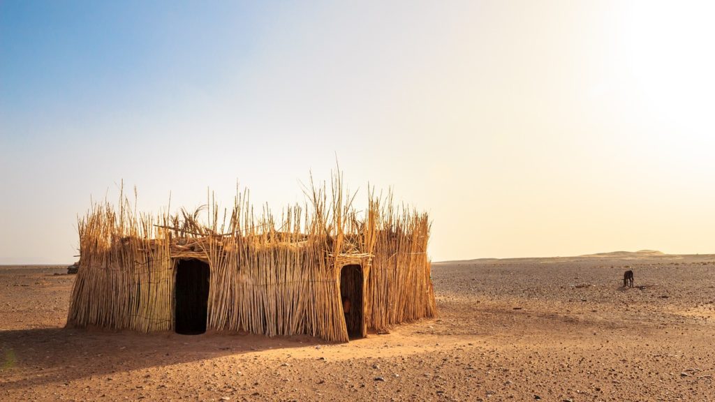 hut, desert, africa