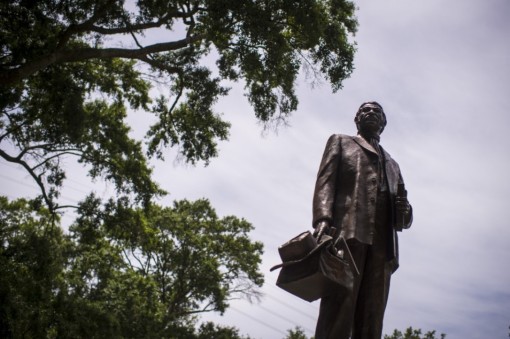 CHARLESTON, SC – JUNE 23: A Denmark Vesey monument is seen in Hampton Park in Charleston, SC on Tuesday, June 23, 2015. Denmark Vesey was founder of Emanuel A.M.E. Church who attempted to lead a slave rebellion in Charleston. (Photo by Jabin Botsford/The Washington Post)